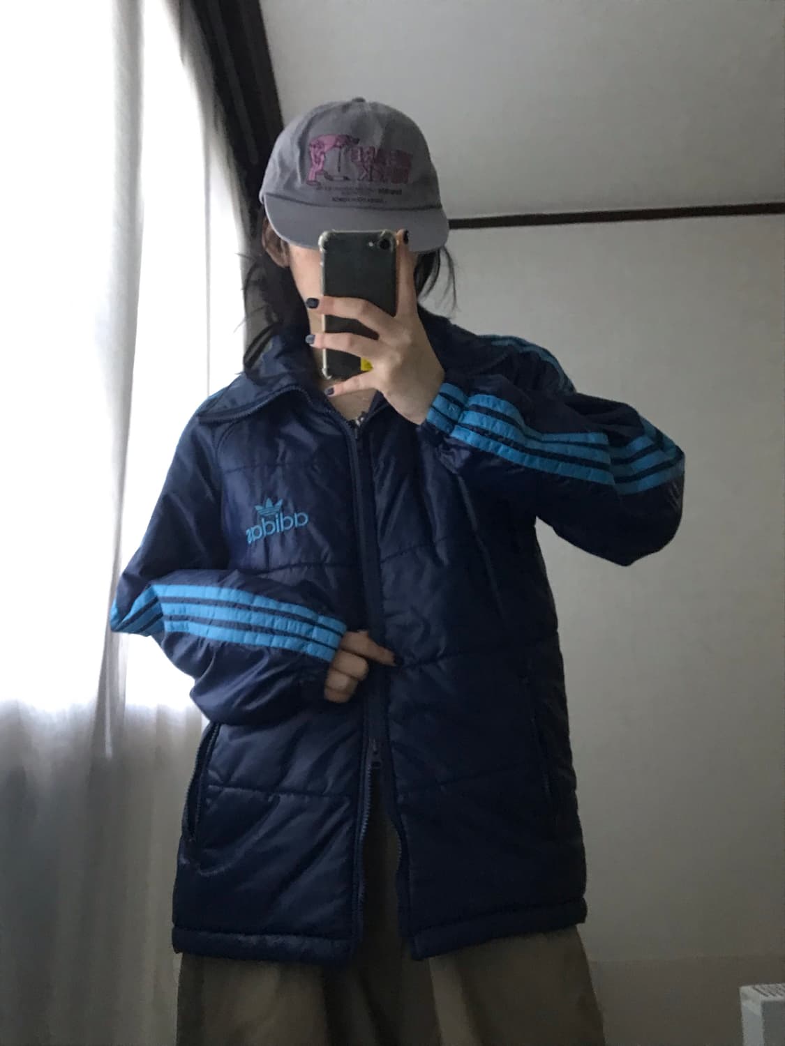 아디다스 80s 데상트 네이비 패딩 상품이미지3