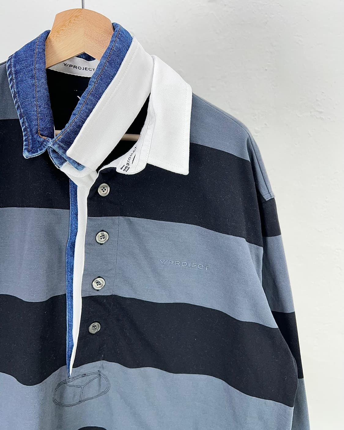 와이프로젝트 23ss 스트라이프 멀티 카라 럭비 폴로 셔츠  상품이미지4