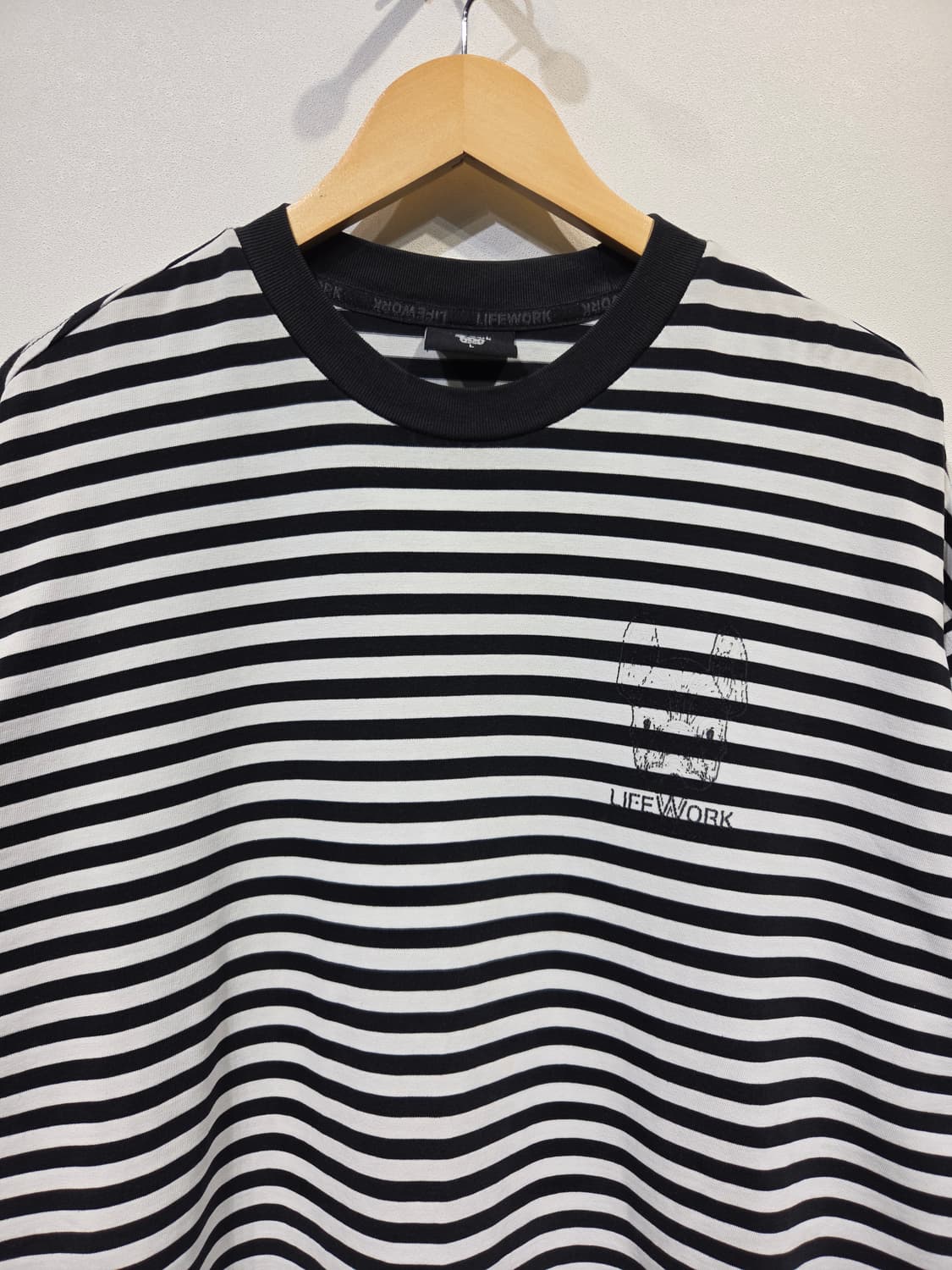 라이프워크 라독 스트라이프 레이어드 데미지 오버핏 반팔 상품이미지3