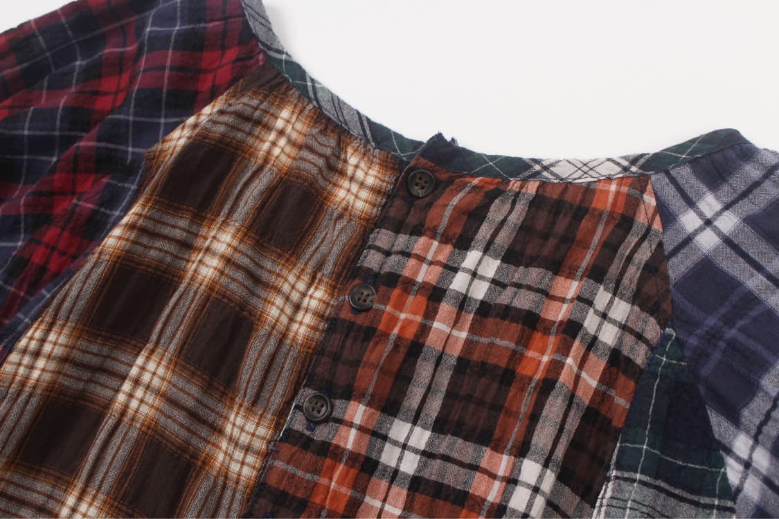 JPN Patchwork Plaid Raglan One piece 상품이미지9