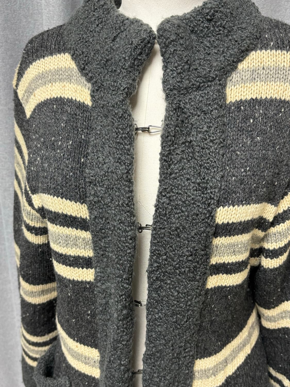 히스테릭글래머 90s 스타태그 스트라이프 울 니트 가디건  상품이미지3