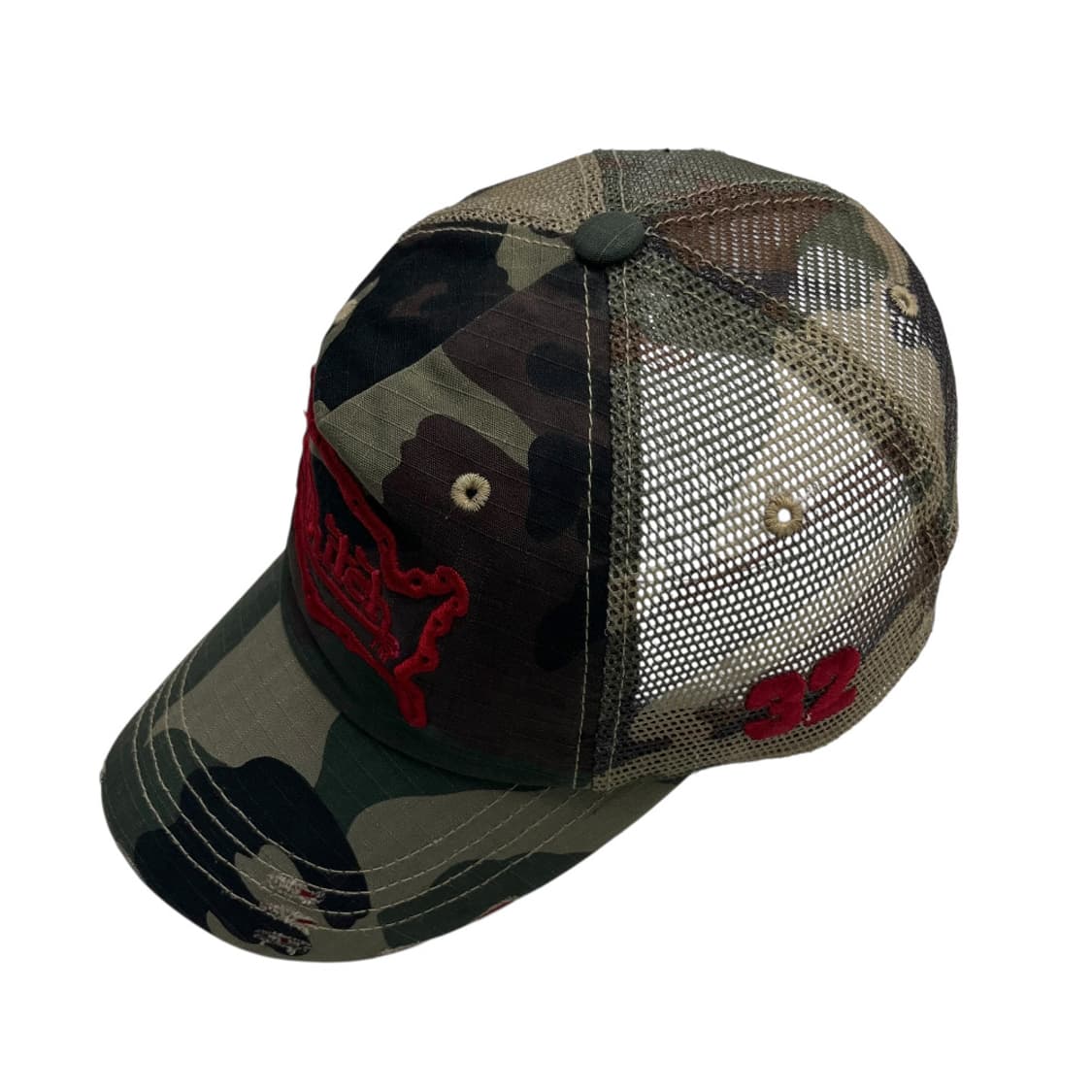 본더치 y2k 레드자수 카모 볼캡 상품이미지5