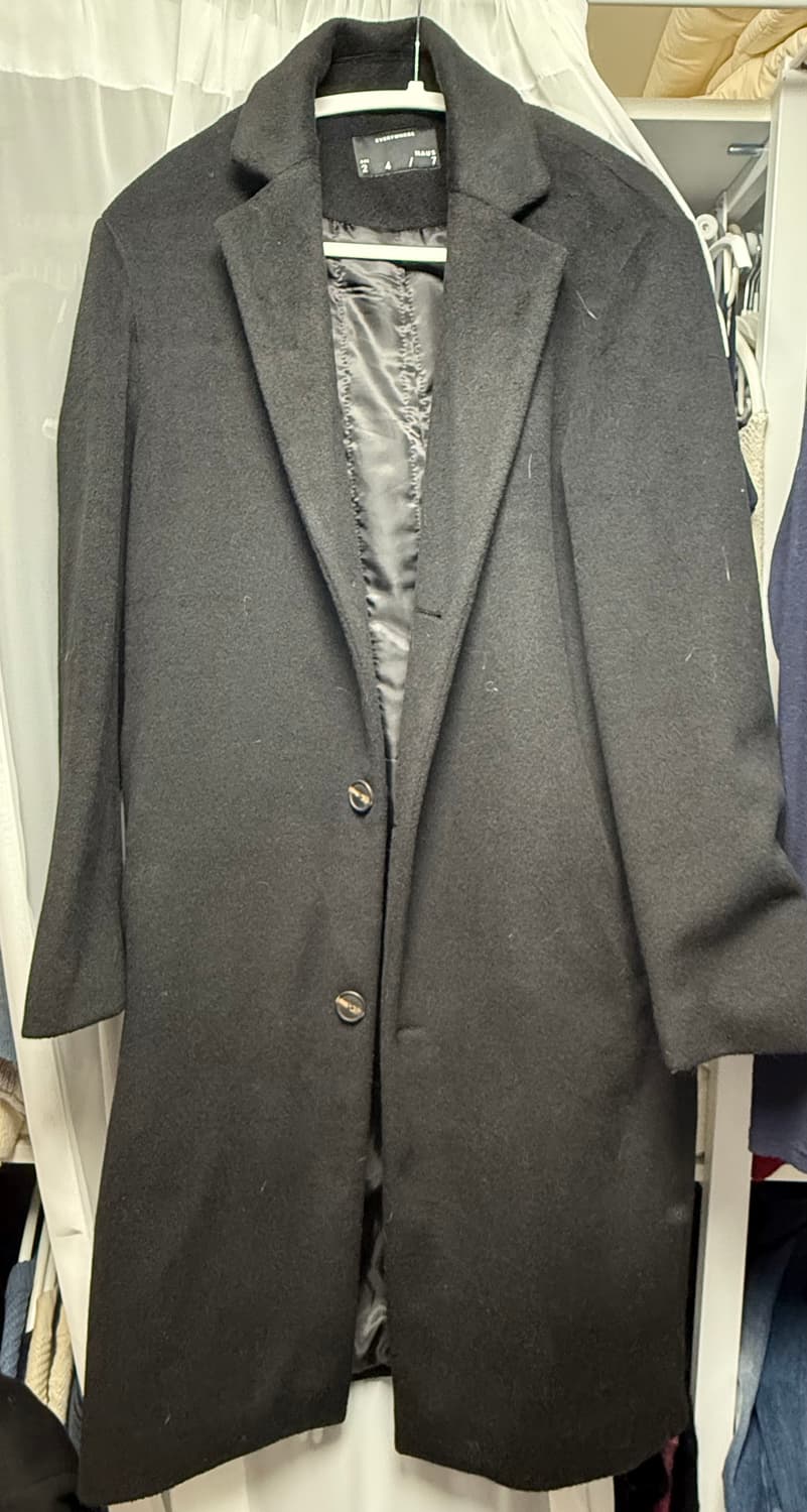 EVERYWHERE 24/7 블랙 울 캐시미어 코트 상품이미지1