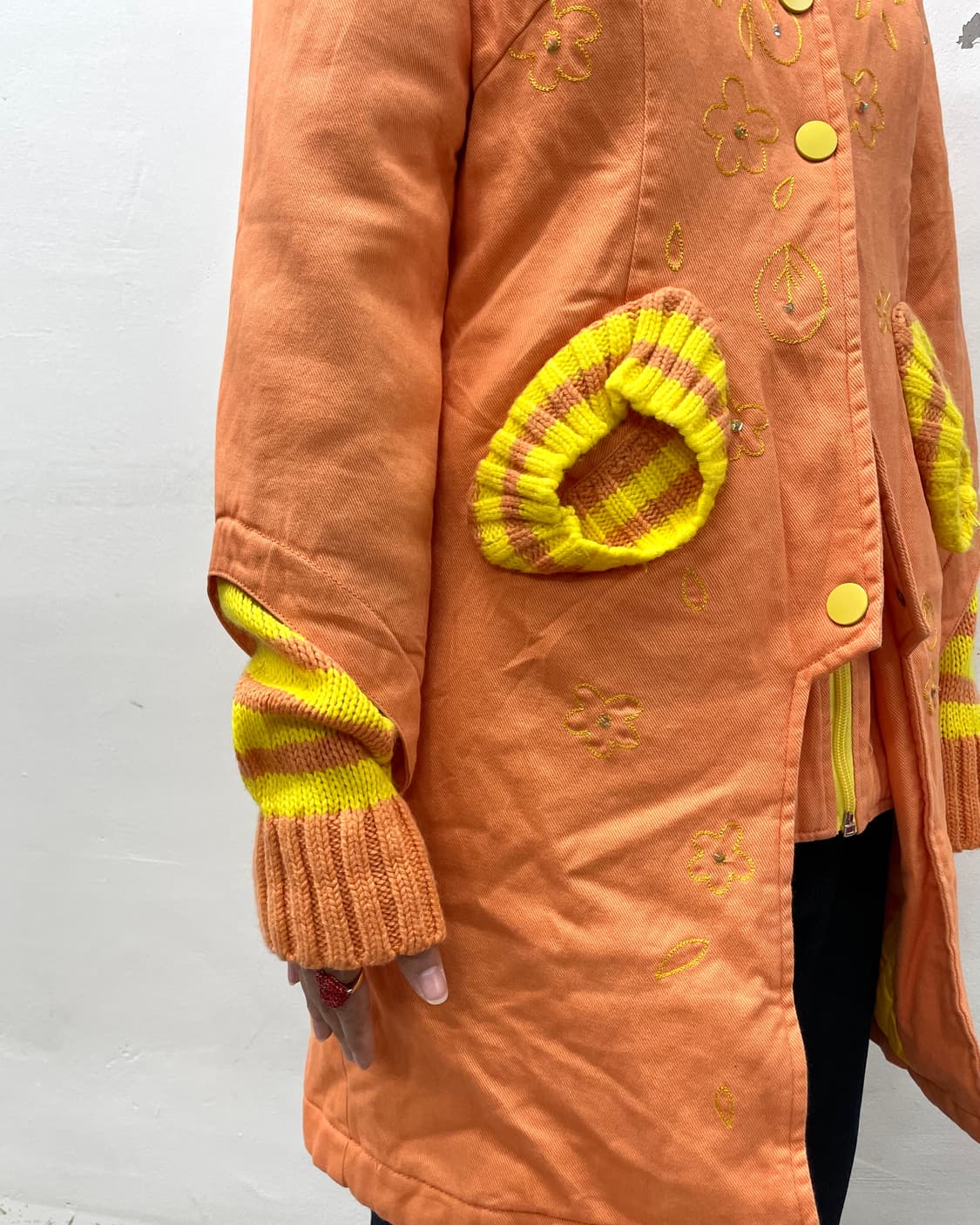 orange knitwear  long jacket 상품이미지6