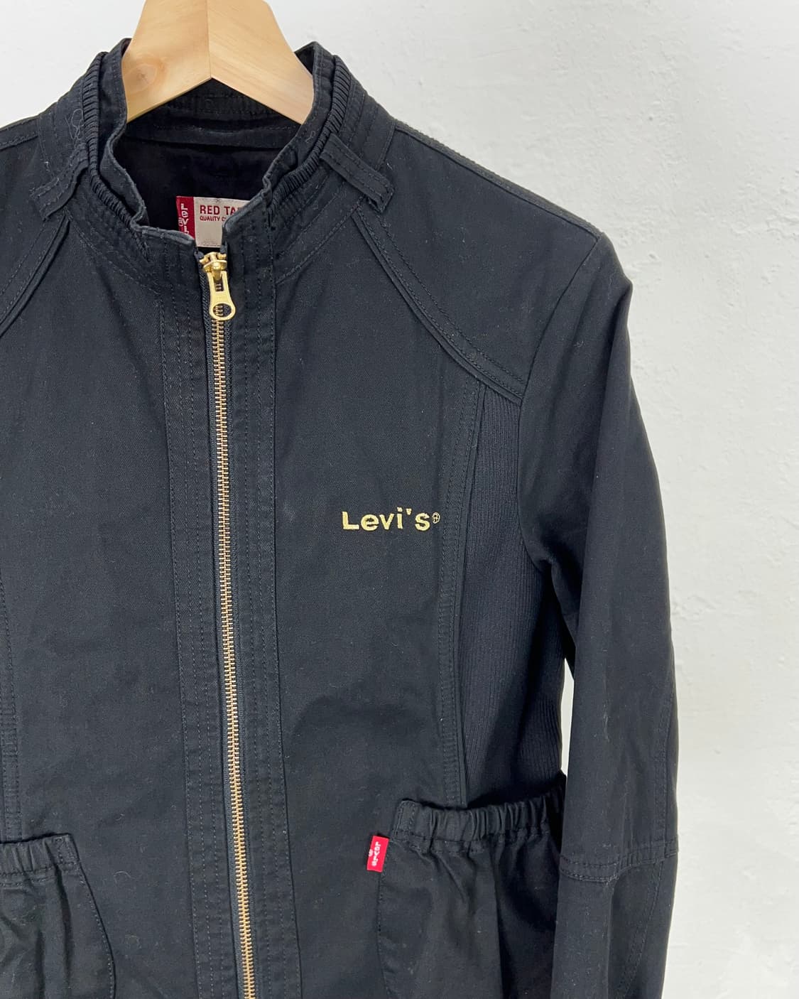 리바이스 레드 탭 블랙 골드 코튼 라이더 자켓 상품이미지3