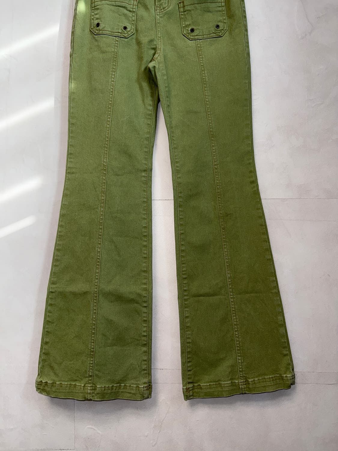 Green high waist belted bootscut pants 상품이미지3