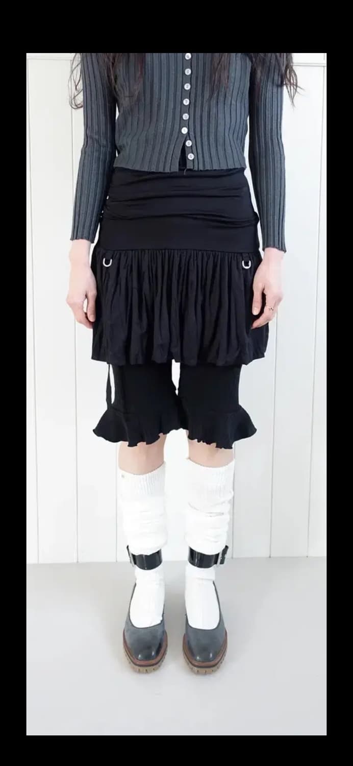 샵페어리 drape ribbon skirt (black) 택달린새제품 상품이미지1