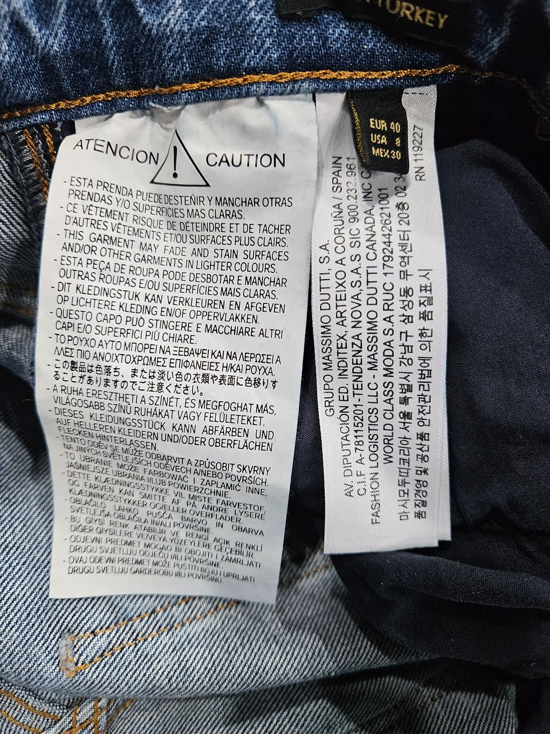 마시모두띠 남성 블루컬러 남성 허리 30 데님팬츠  상품이미지8