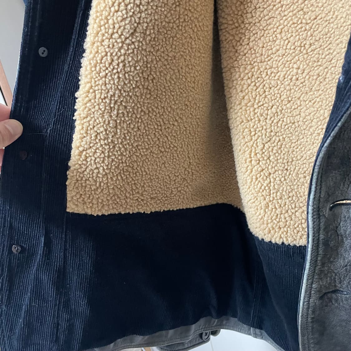 폴로 랄프로렌 여성 시어링 가죽 카 코트 M 상품이미지6