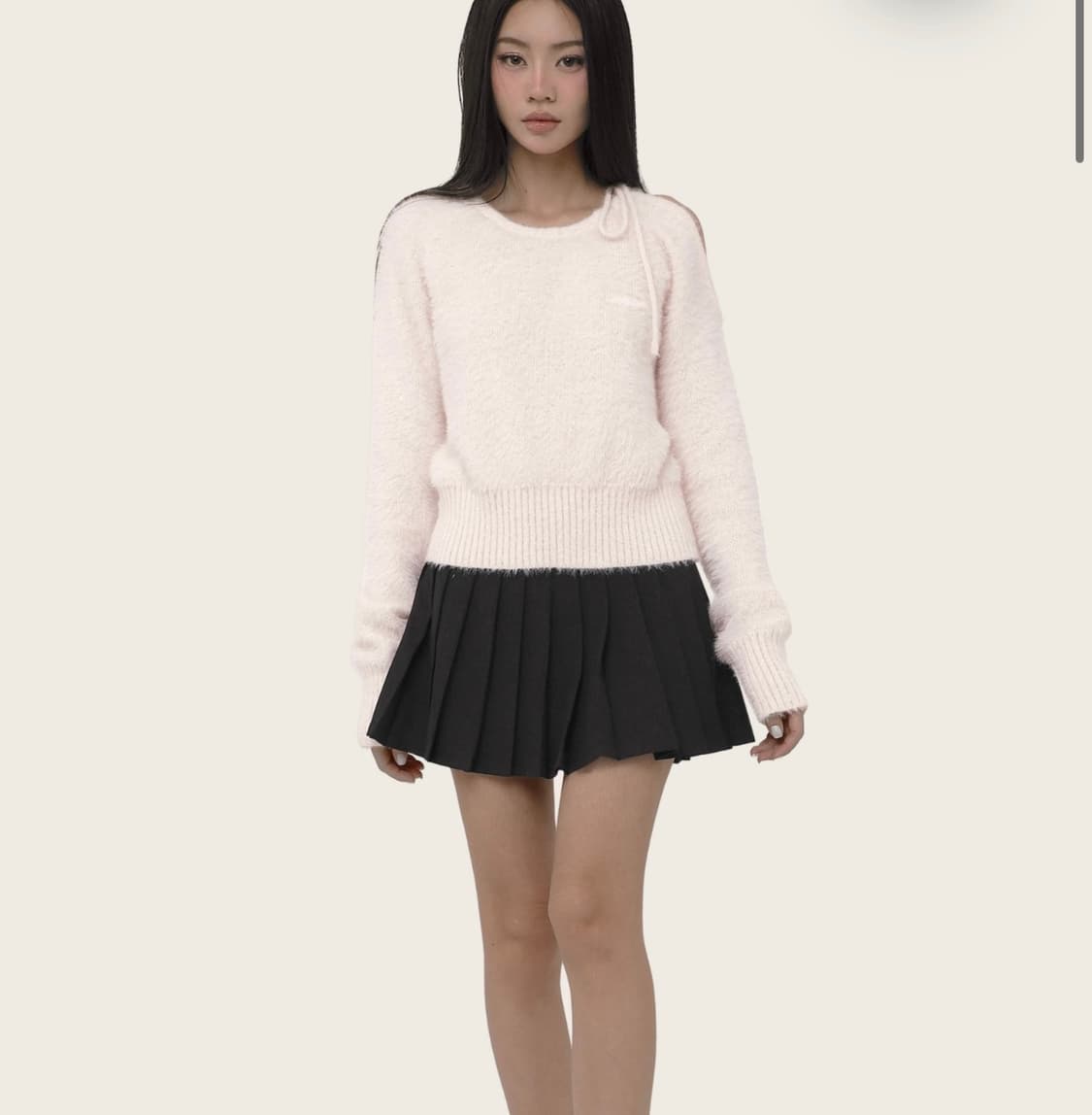 클리시어 love poem 러브 포엠 넥 스트링 니트 상품이미지2