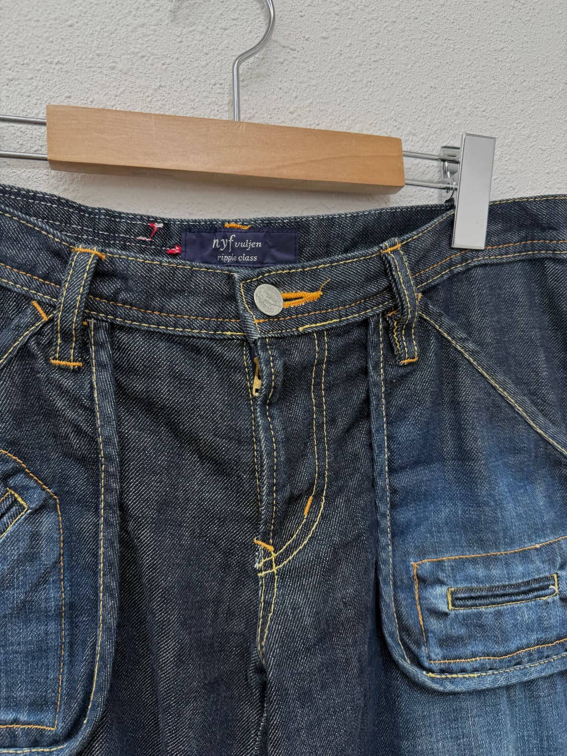 빈티지 nyf vuljen 포켓 디테일 데님 와이드 팬츠 상품이미지4