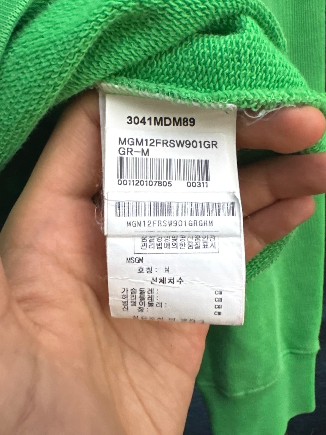 MSGM 로고 맨투맨 스웻셔츠 (green) 상품이미지8