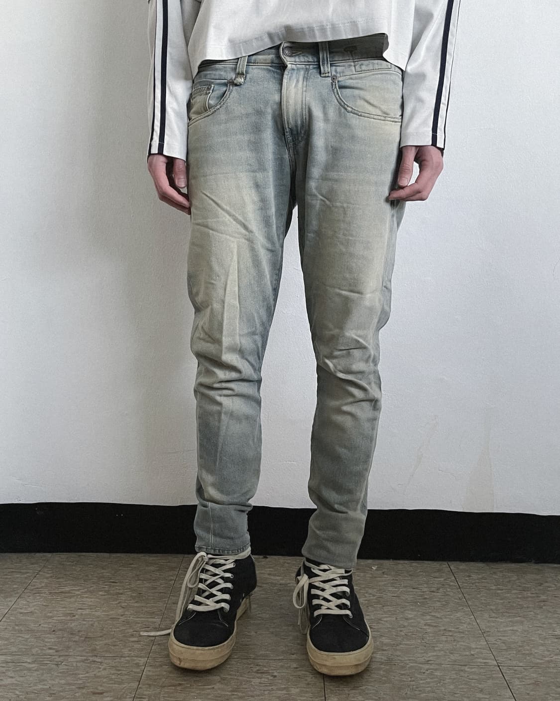 R13 알써틴 오일워시드 슬림 스트레이트 데님 상품이미지3