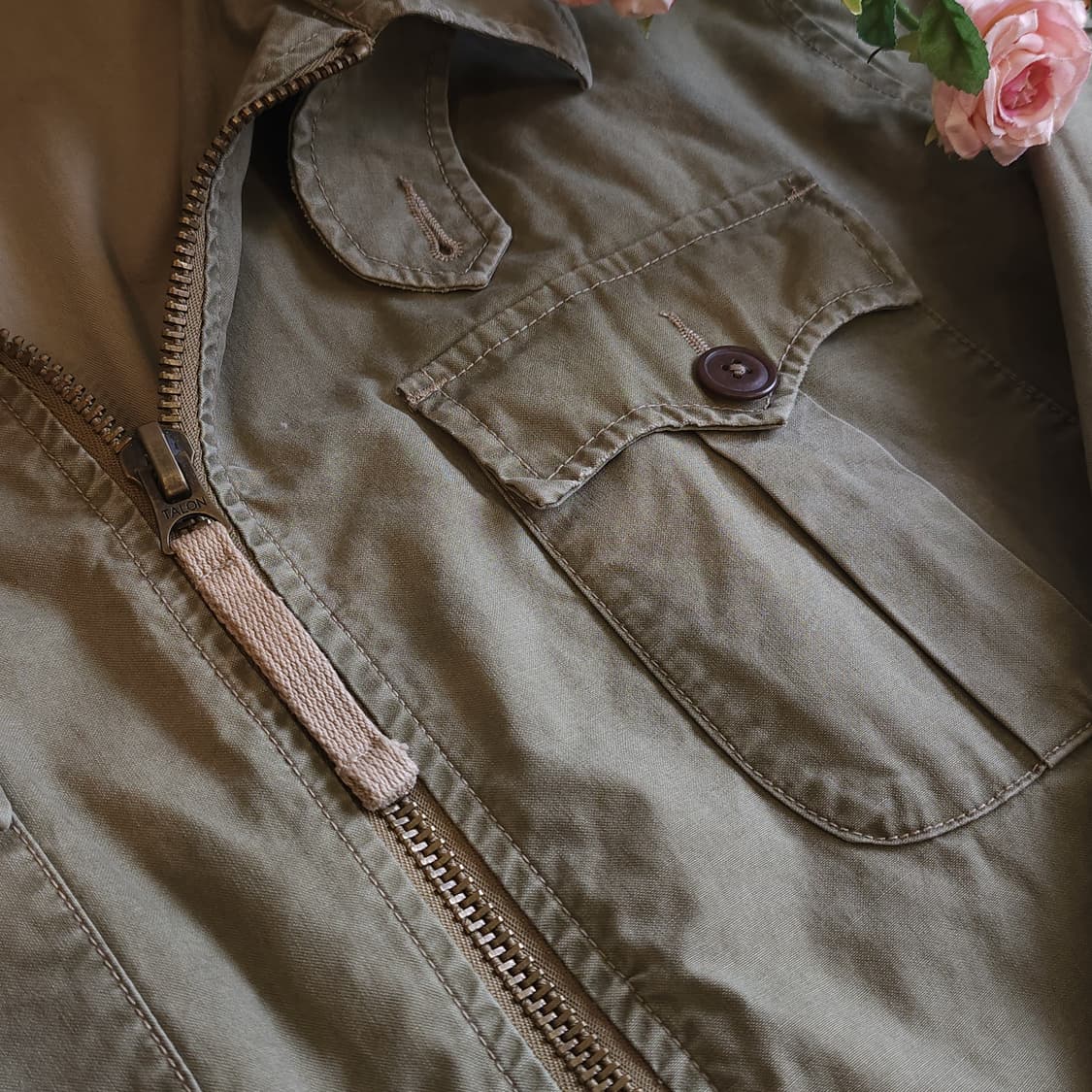 90s 폴로 랄프로렌 밀리터리 필드자켓 모터사이클 그린 L 상품이미지4