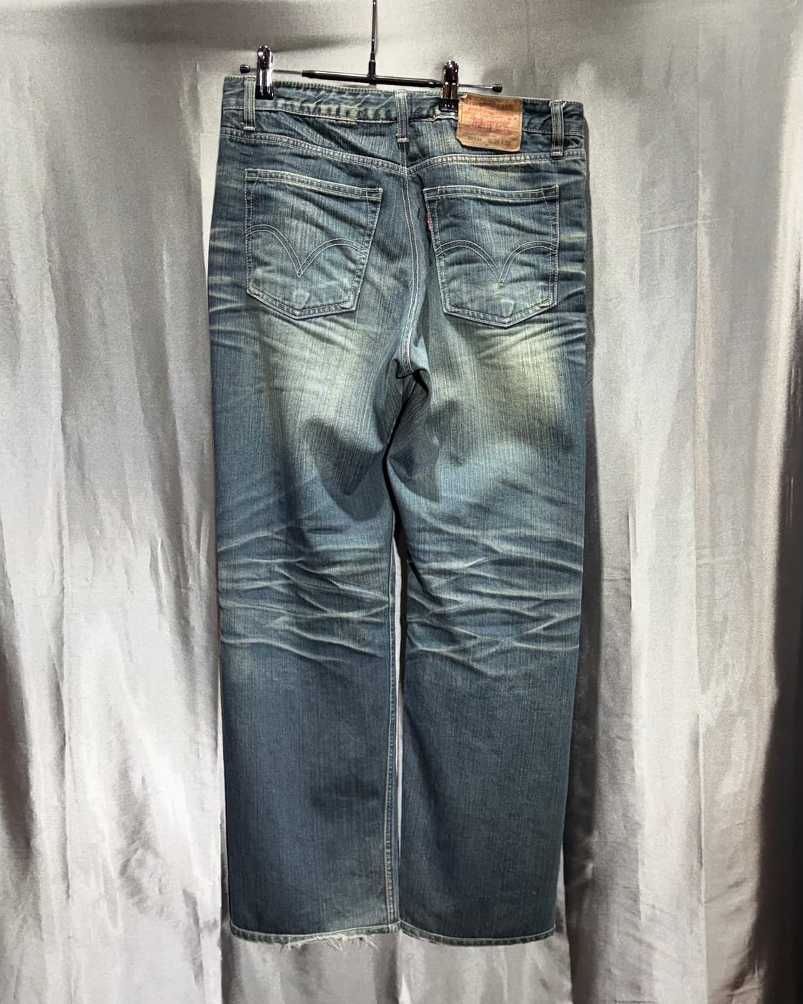 34in 리바이스 501 워싱 스트레이트 데님팬츠 상품이미지4