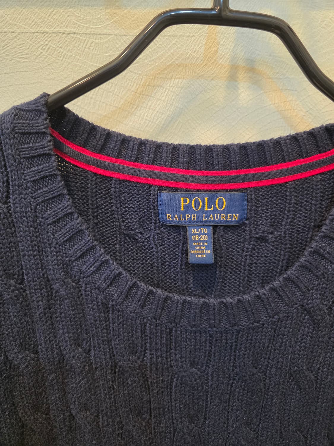 폴로 랄프로렌 네이비 케이블 니트 XL 상품이미지2