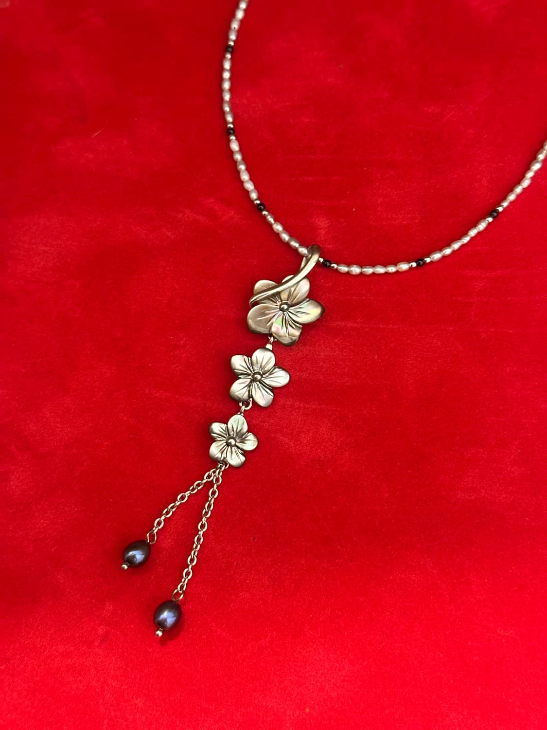 Vintage mother-of-pearl 925silver neckla 상품이미지2