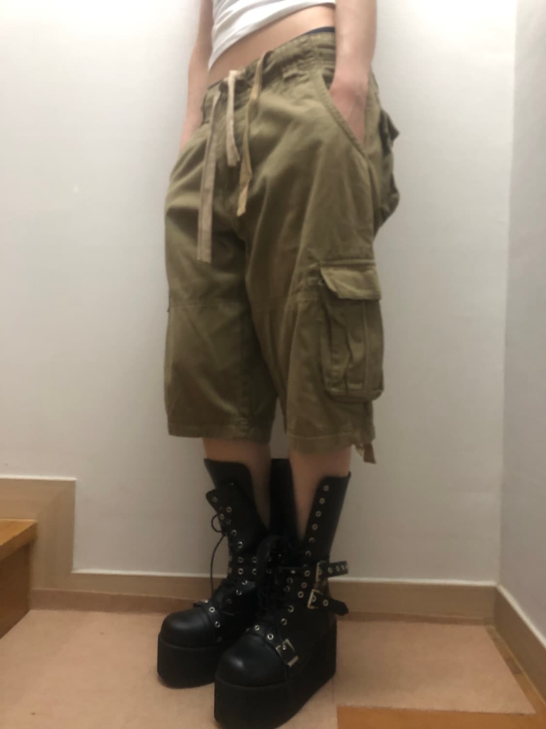 빈티지 브라운 카고 버뮤다 팬츠 상품이미지9