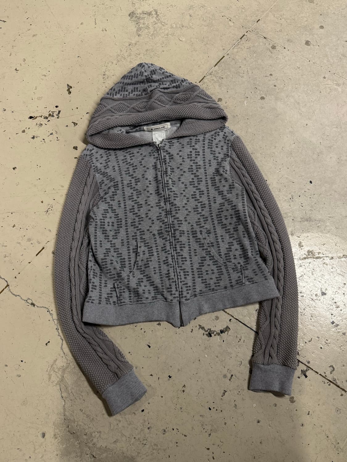 Anrealage mix knit jacquard hood zip-up 상품이미지5