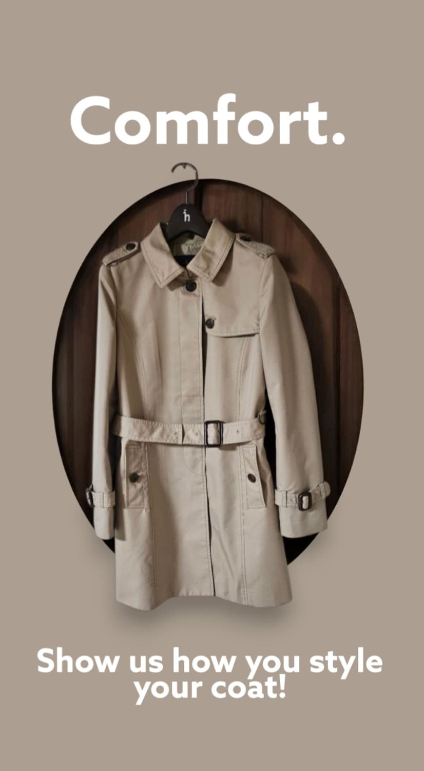 헤지스레이디스 베이지 폴리 싱글 트렌치코트 S 상품이미지2