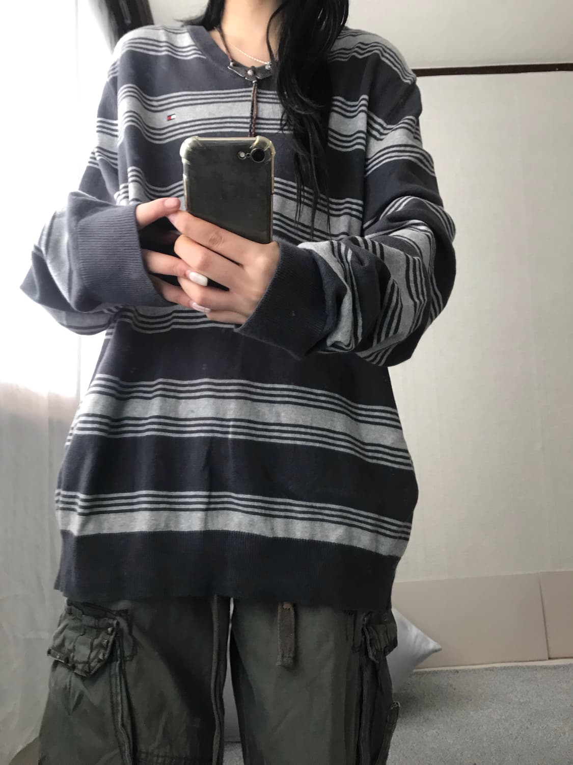 타미힐피거 스트라이프 루즈핏 니트 상품이미지2
