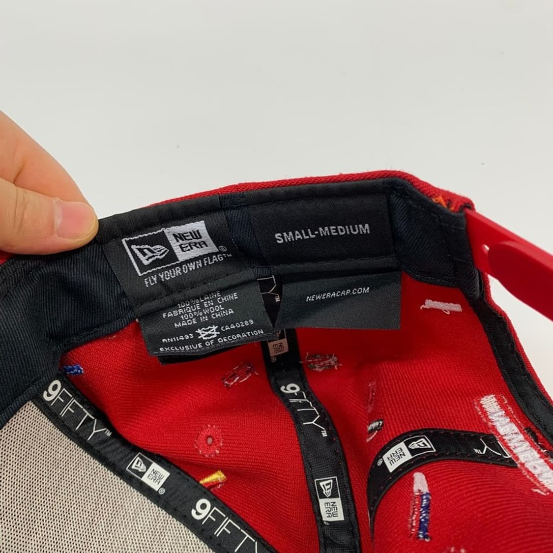 뉴에라 9FIFTY 런던 자수 로고 스냅백 레드 상품이미지6
