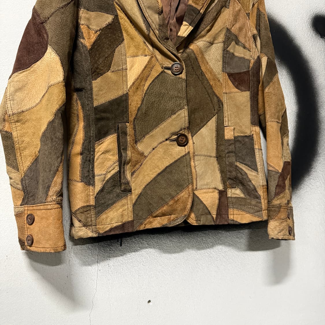 VTG 빈티지 돈피 스웨이드 패치워크 가죽 자켓 상품이미지4