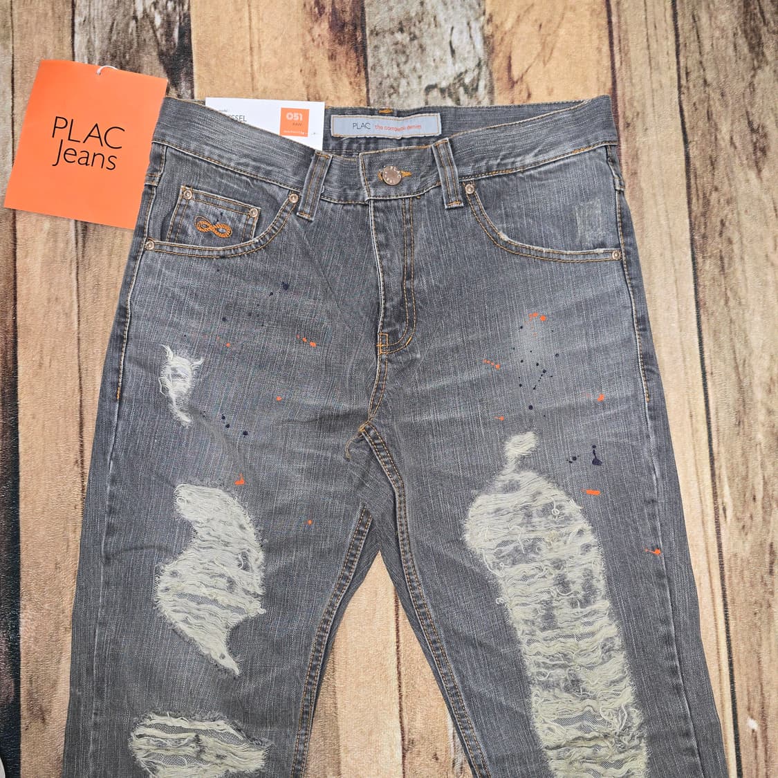 00s 데드스탁 플랙진 디스트레스드 크러쉬드, 페인틸 데님 33 상품이미지3