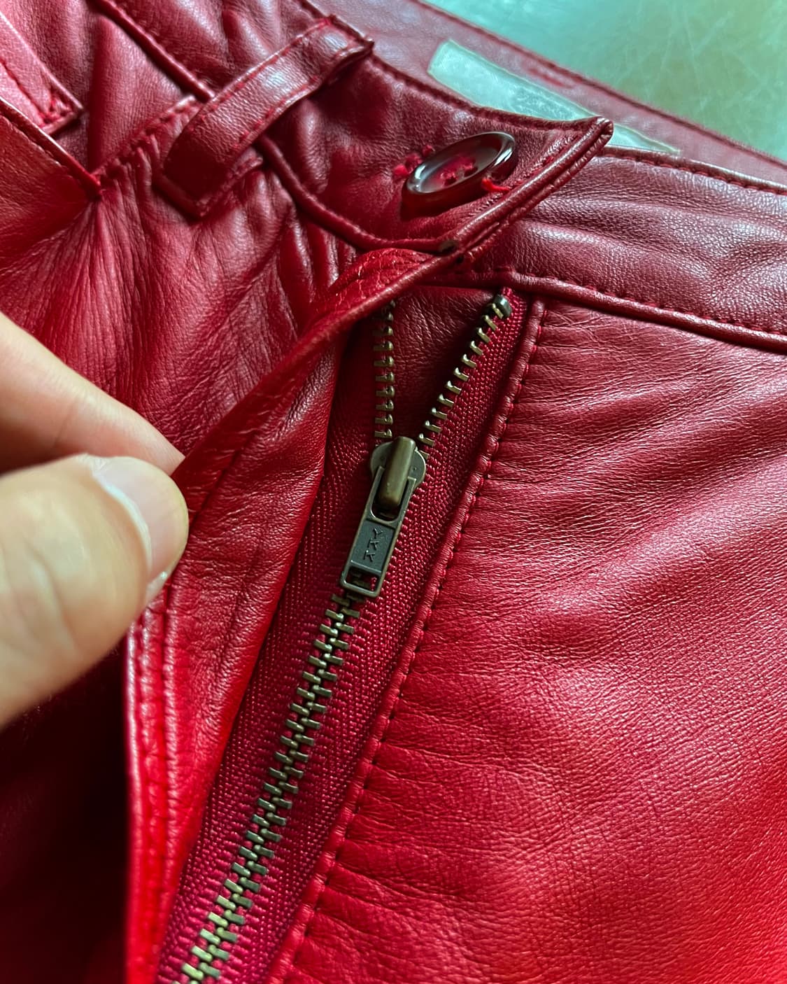 Patrick Cox Real Lamb Leather Red Pants 상품이미지8