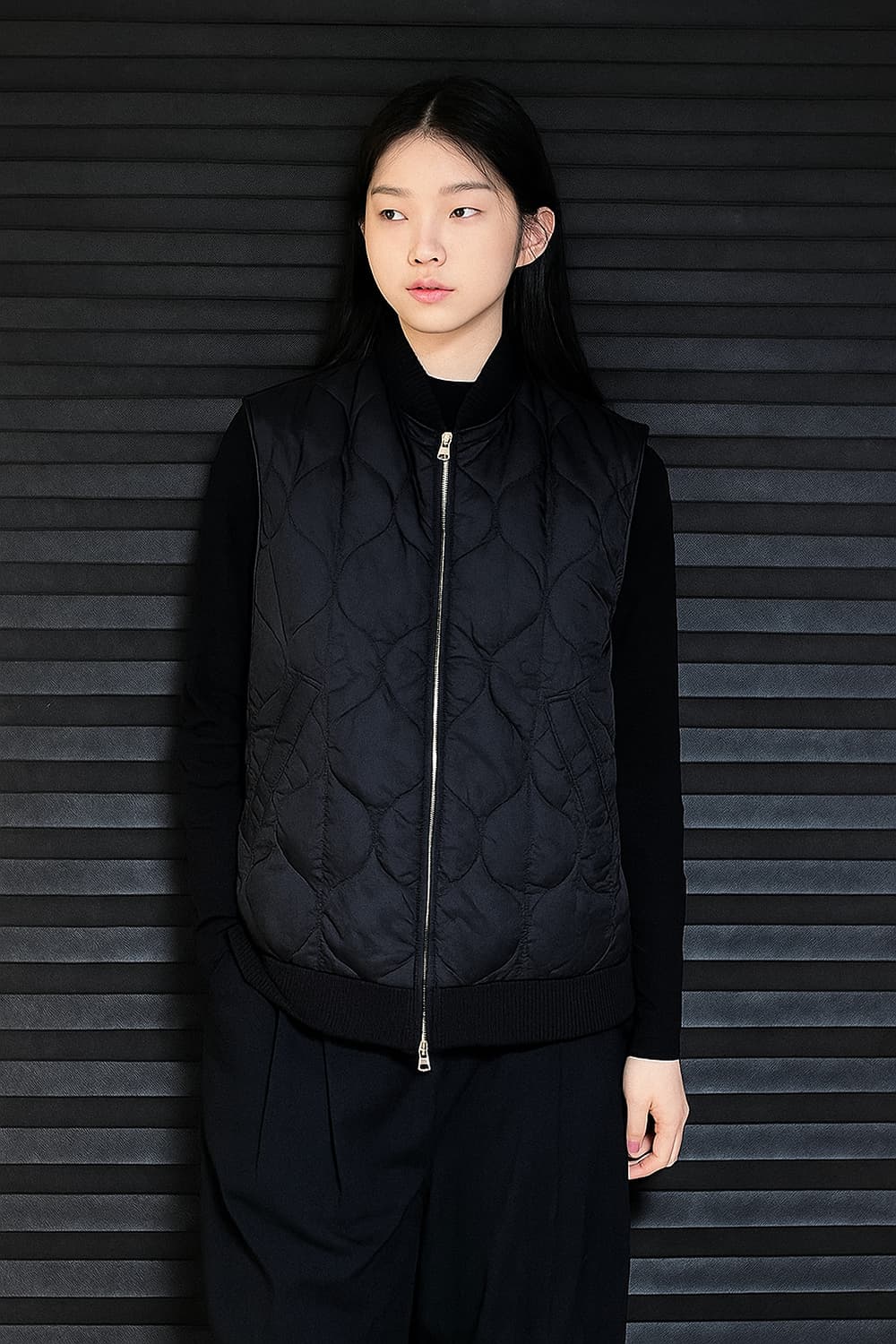 xs 베이프 사루 퀼팅 패딩 베스트 조끼 블랙 상품이미지2