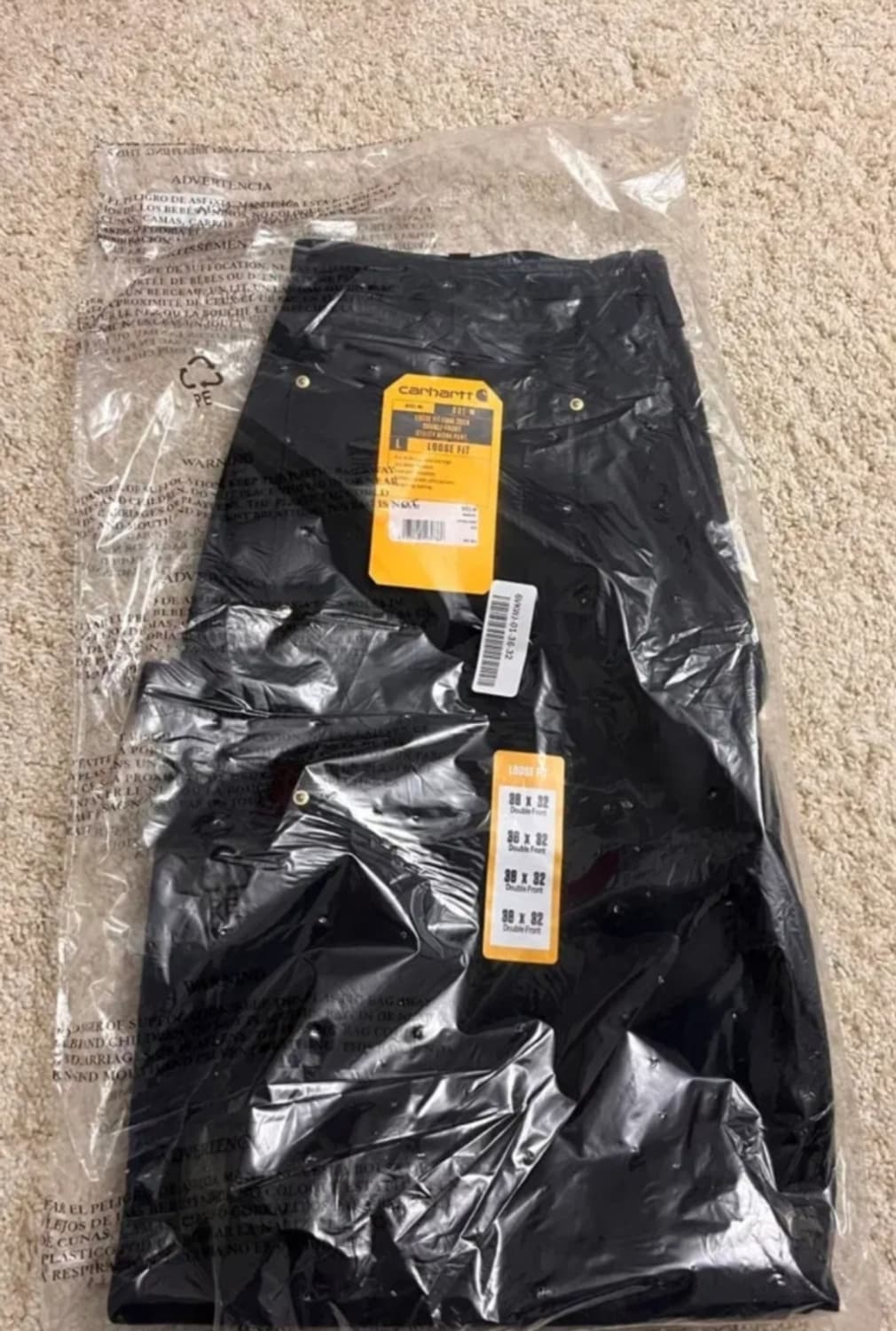 [새제품]칼하트 B01 더블니 워크팬츠 블랙 36x32 상품이미지6