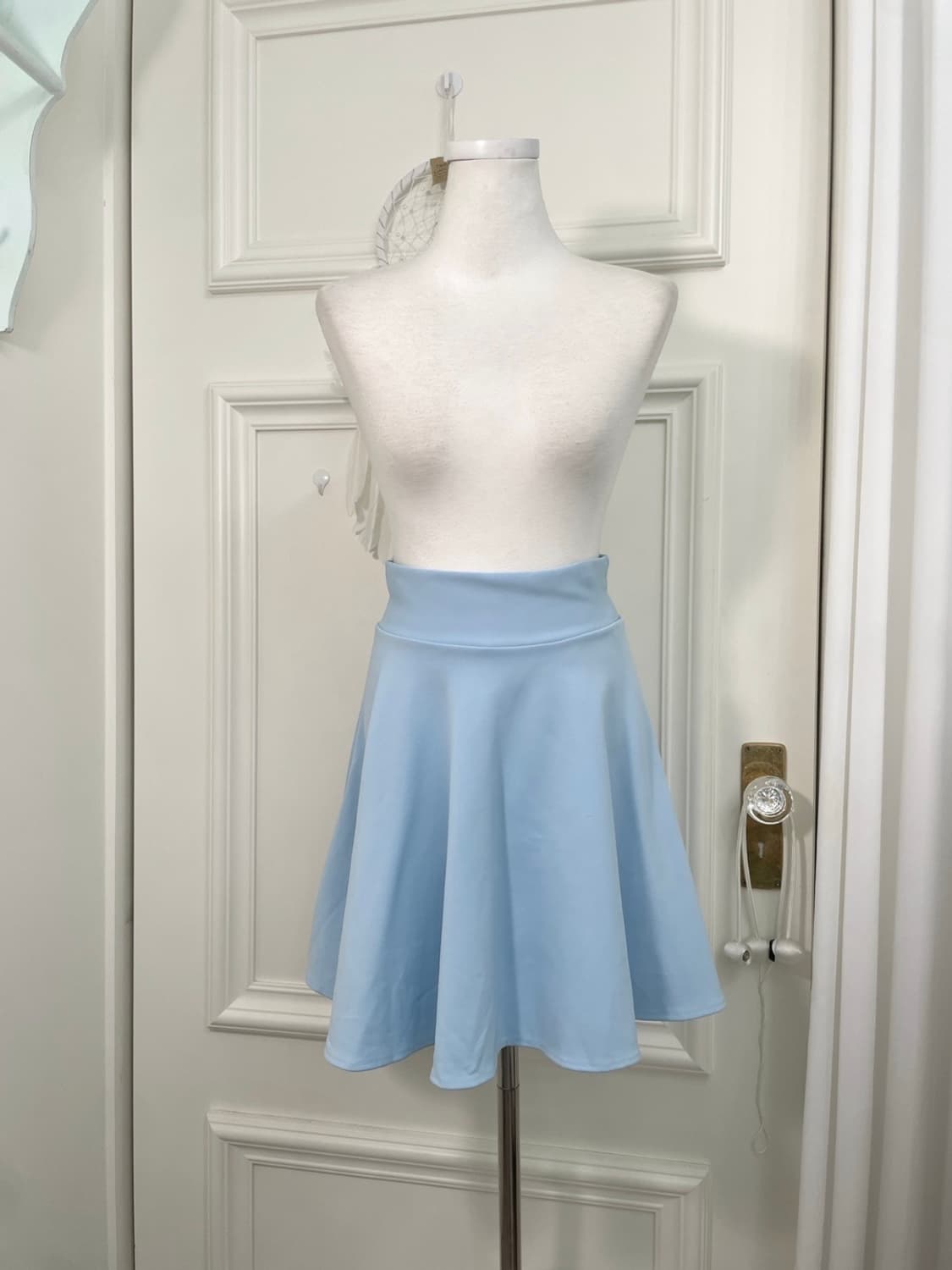 sky blue midi basic summer skirt(size-M) 상품이미지1