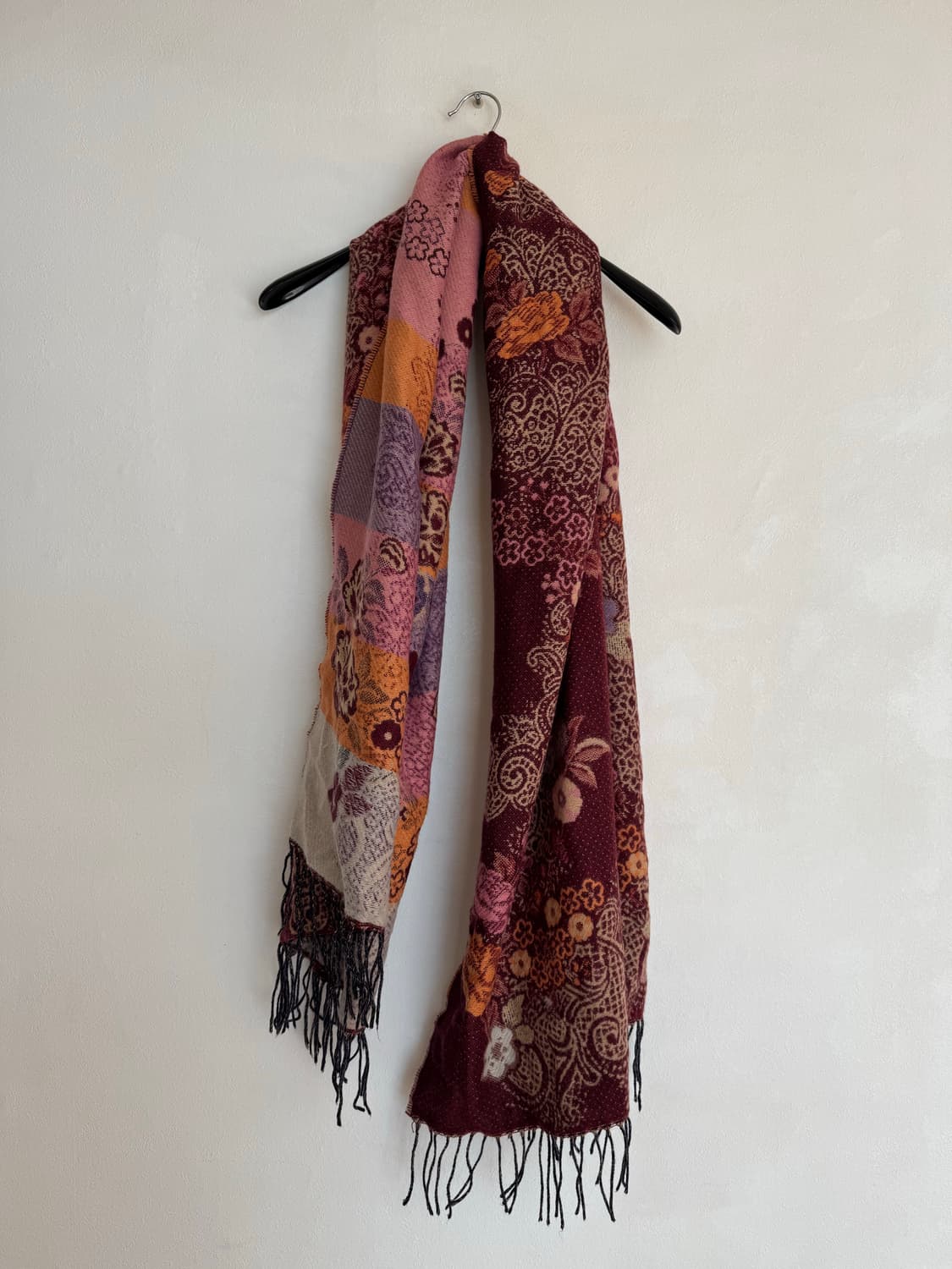 Vtg 빈티지 플라워 패턴 양면 머플러 스툴 상품이미지1