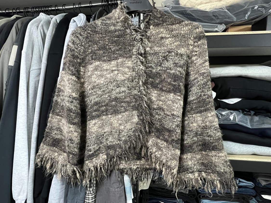 프린지 니트 후드 가디건 케이프st 상품이미지3