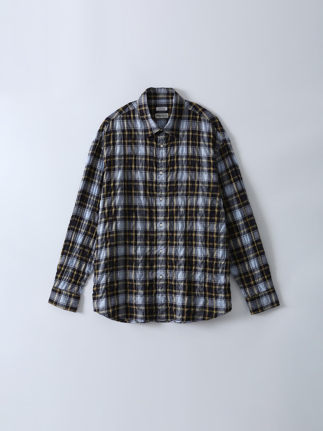 우드비 링클 워시드 체크 셔츠 블루 1 사이즈 상품이미지1