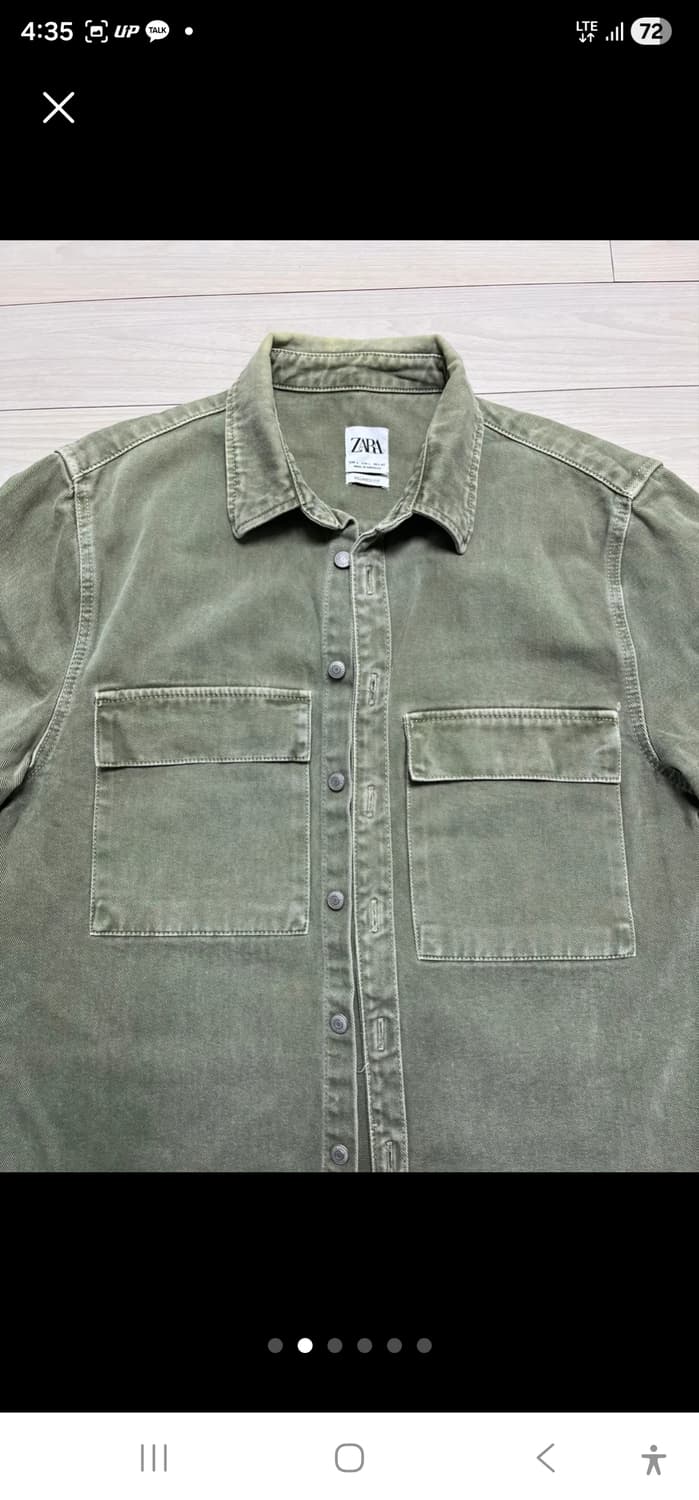 L(105) 자라 워크셔츠 자켓 셔켓 올리브 카키 밀리터리 상품이미지2