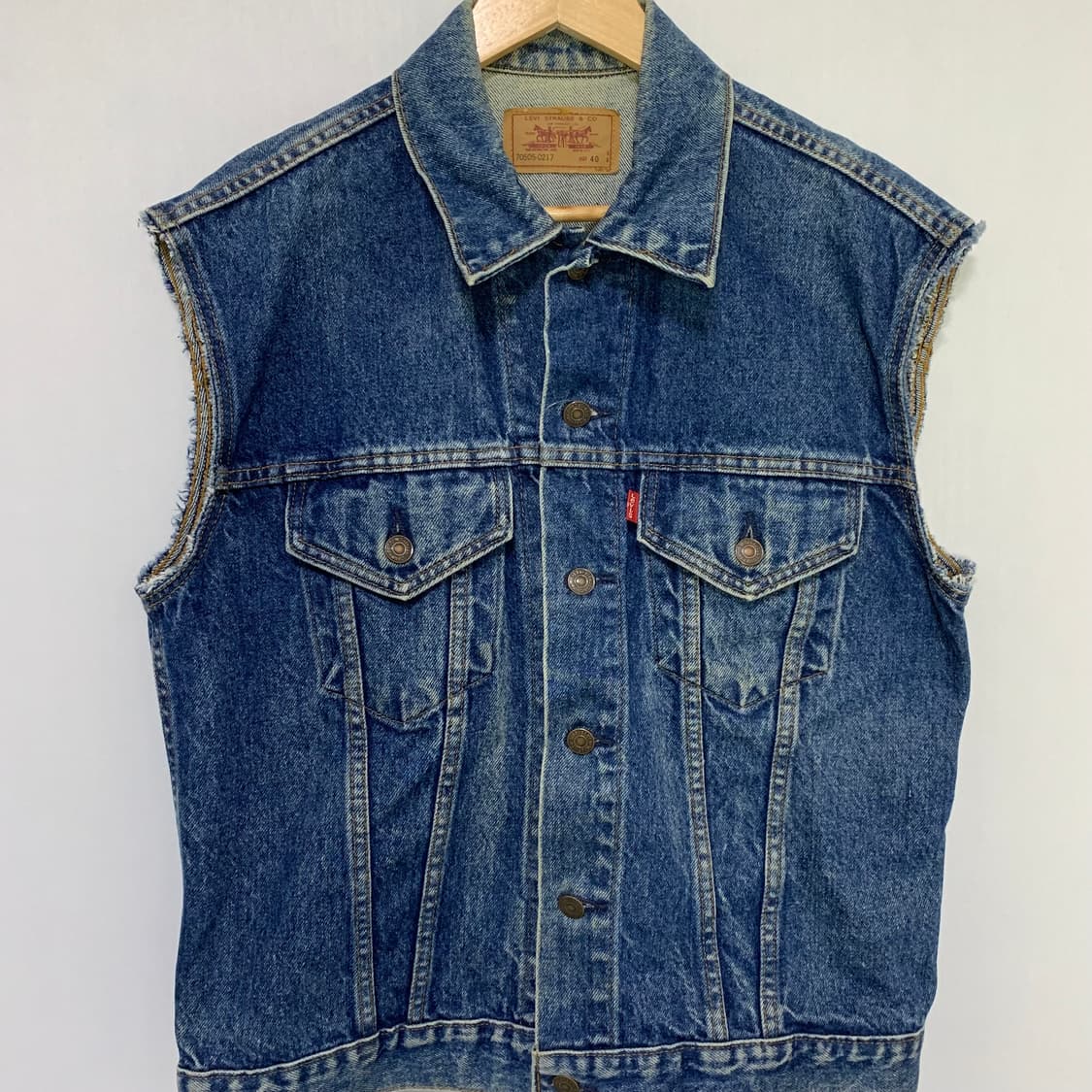 리바이스 빈티지 y2k 2000s 데님 조끼 베스트 청자켓 남성 40 상품이미지2