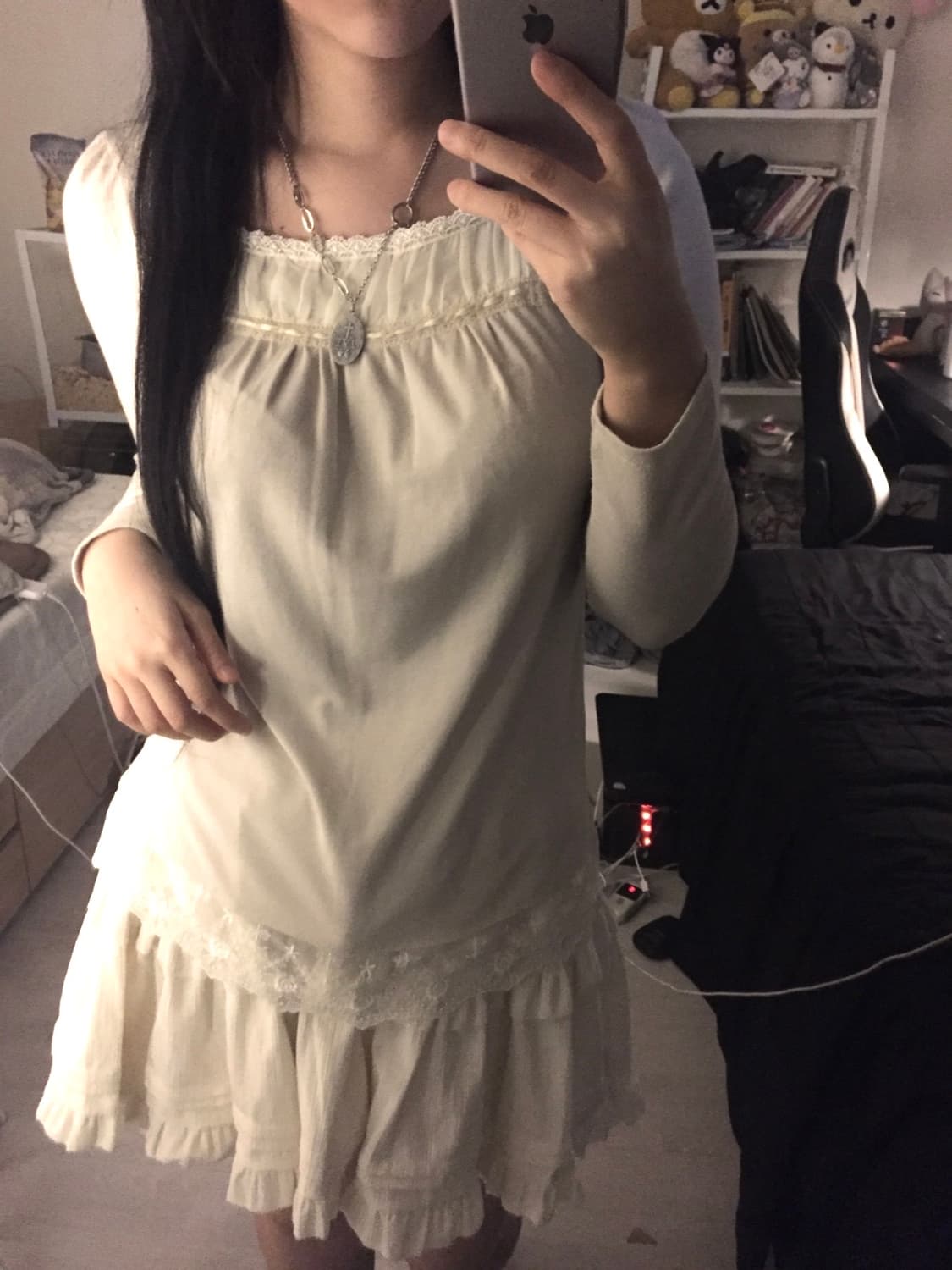 빈티지 레이스 프릴 티셔츠 상품이미지2