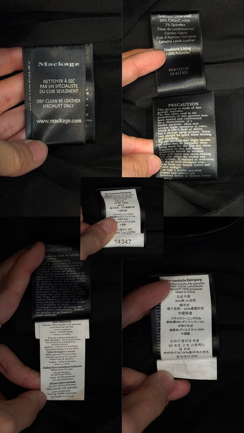 Mackage Minella 캔버스&레더 바이커 자켓 상품이미지10