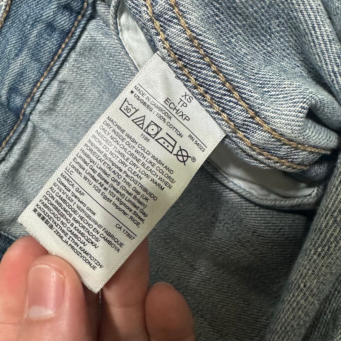 (XS) GAP 갭 데님 크롭 청자켓 상품이미지3