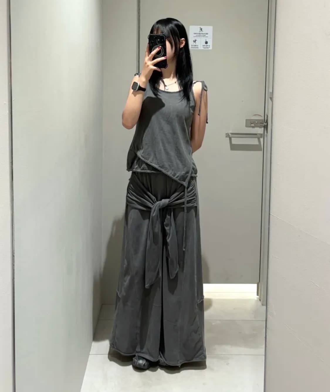 인사일런스 노티드 맥시 저지 스커트 상품이미지1