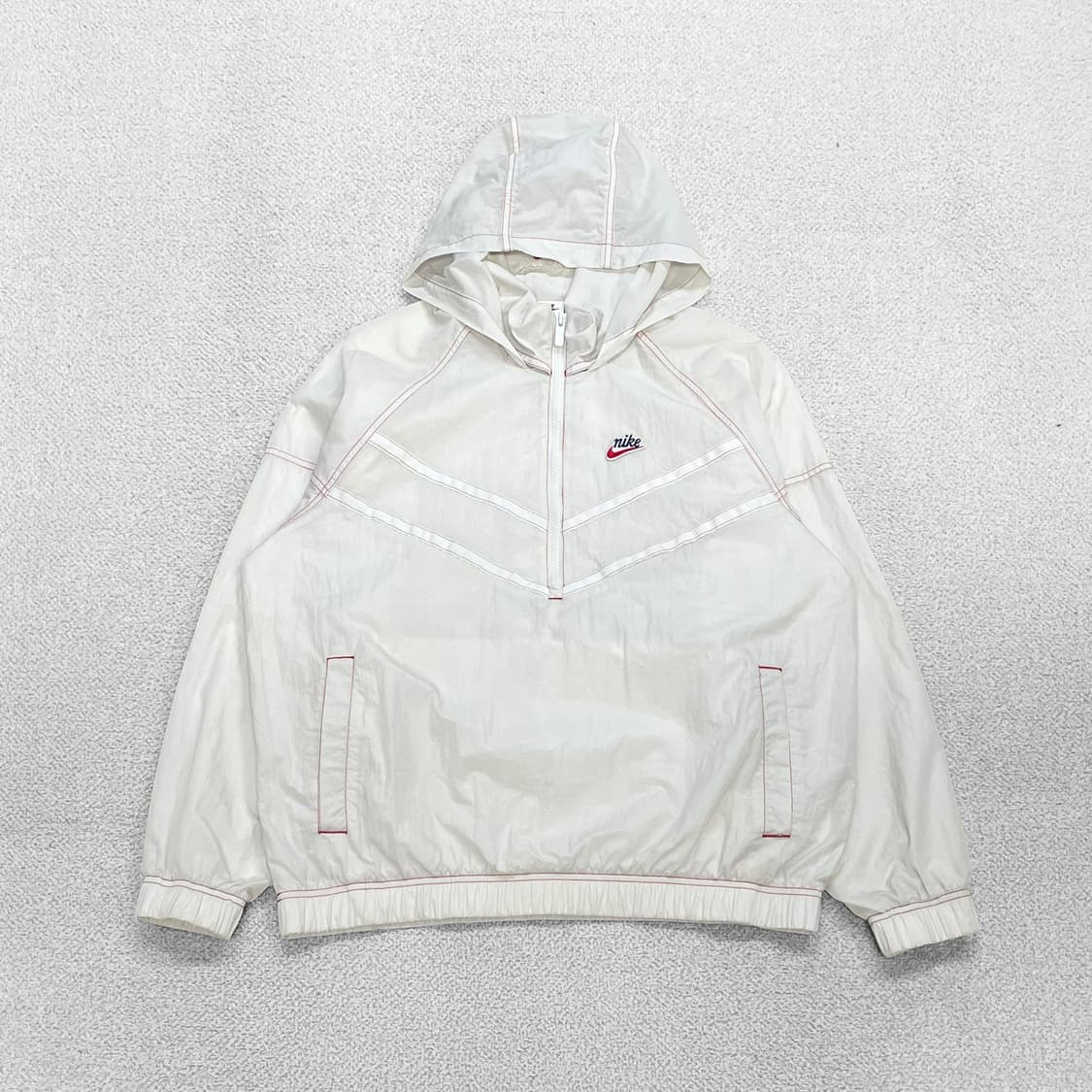 나이키 헤리티지 빅 스우시 아노락 자켓 화이트 상품이미지2