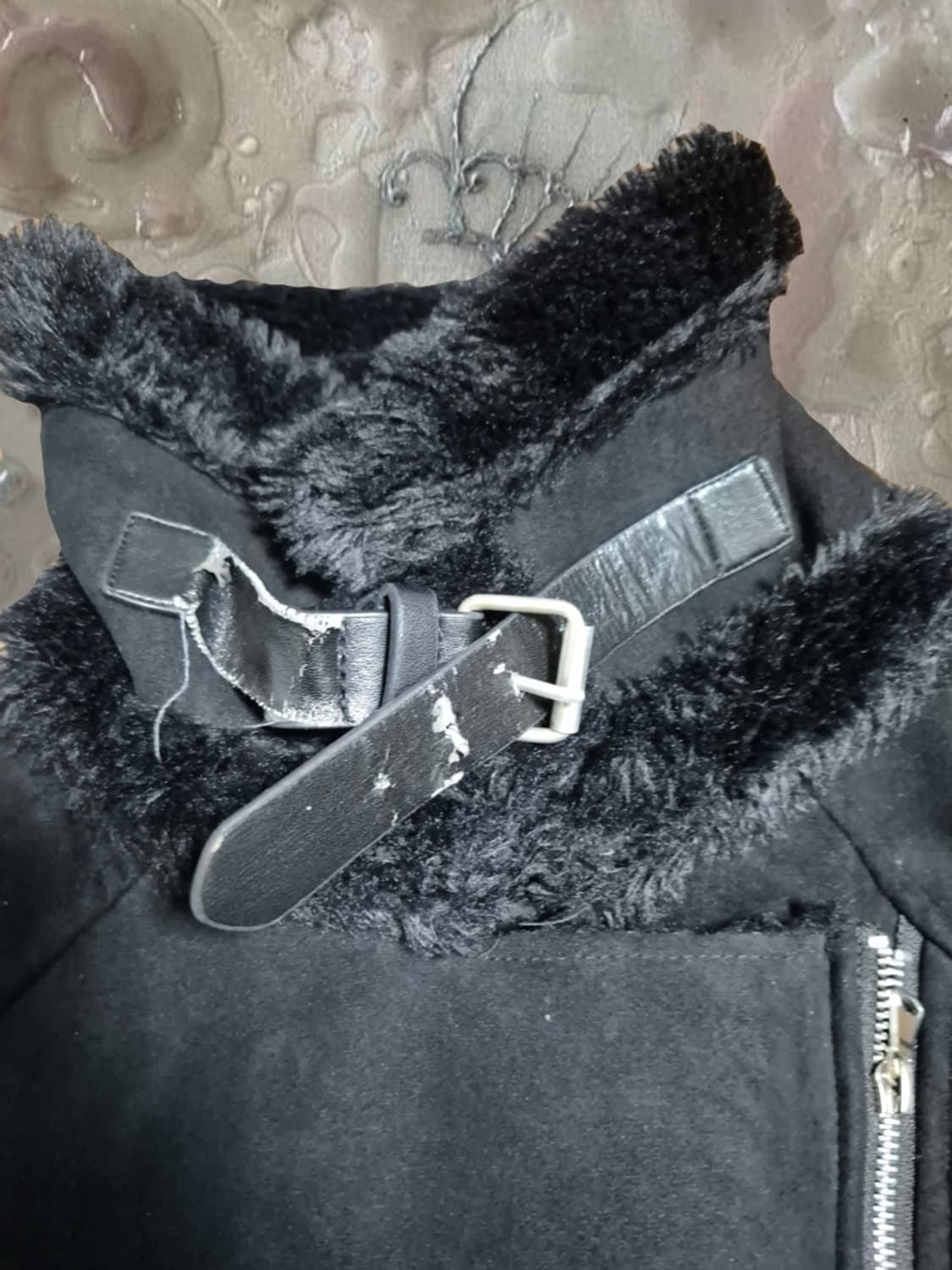 빈티지 MAYSONE 블랙 무스탕 라이더 자켓 상품이미지3