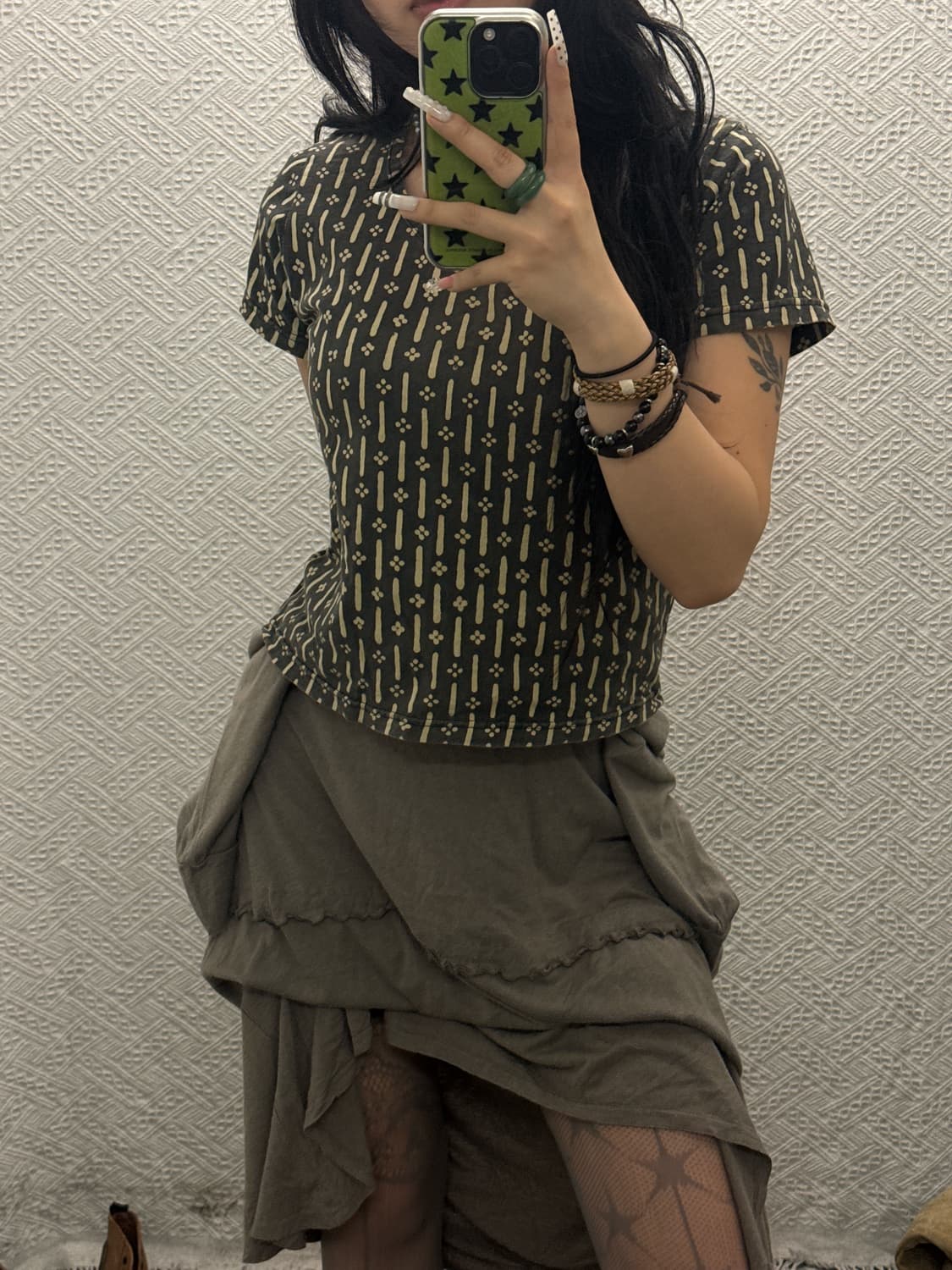 빈티지 히피 에스닉 보헤미안 인디언 패턴 코지 반팔티 K0053 상품이미지1