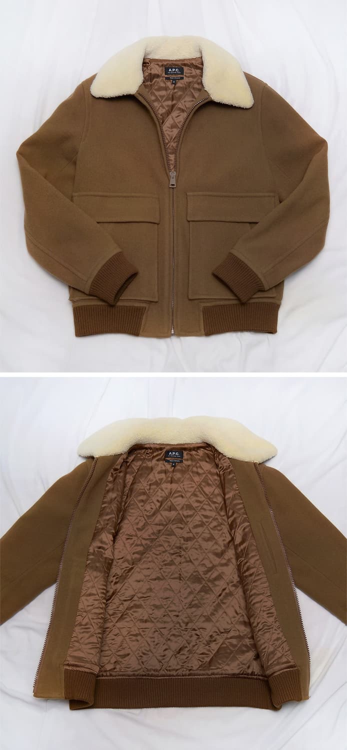 아페쎄 (a.p.c) 브론즈 시어링 집업 봄버 울자켓 (M / 100) 상품이미지2