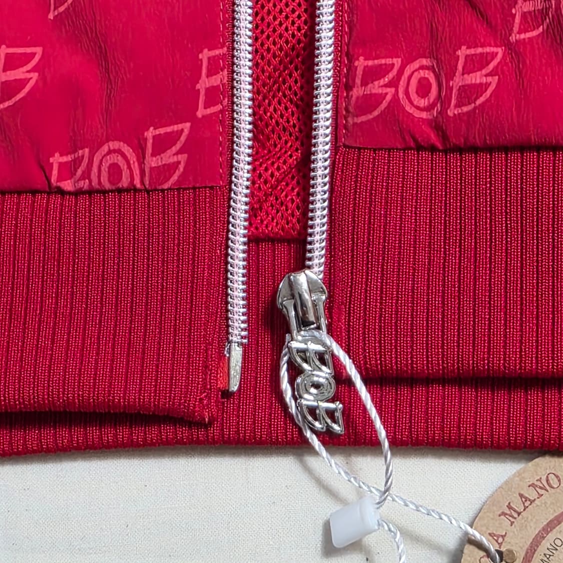 0788[BOB] 레드 패턴 후드 조끼 XL 상품이미지6