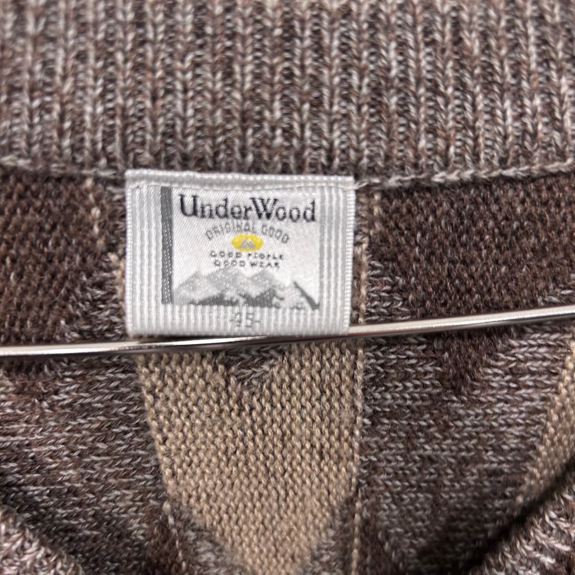 언더우드 빈티지패턴 멀티컬러 브이넥 울 니트 상품이미지3