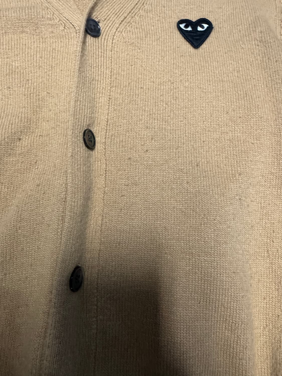 정품!! 여성 꼼데가르송 블랙와팬 베이지 가디건 상품이미지8