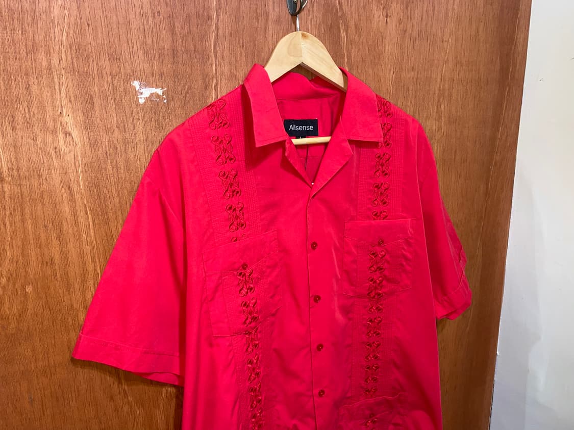 (L) Allsense 구아야베라 쿠바 셔츠 레드 상품이미지2