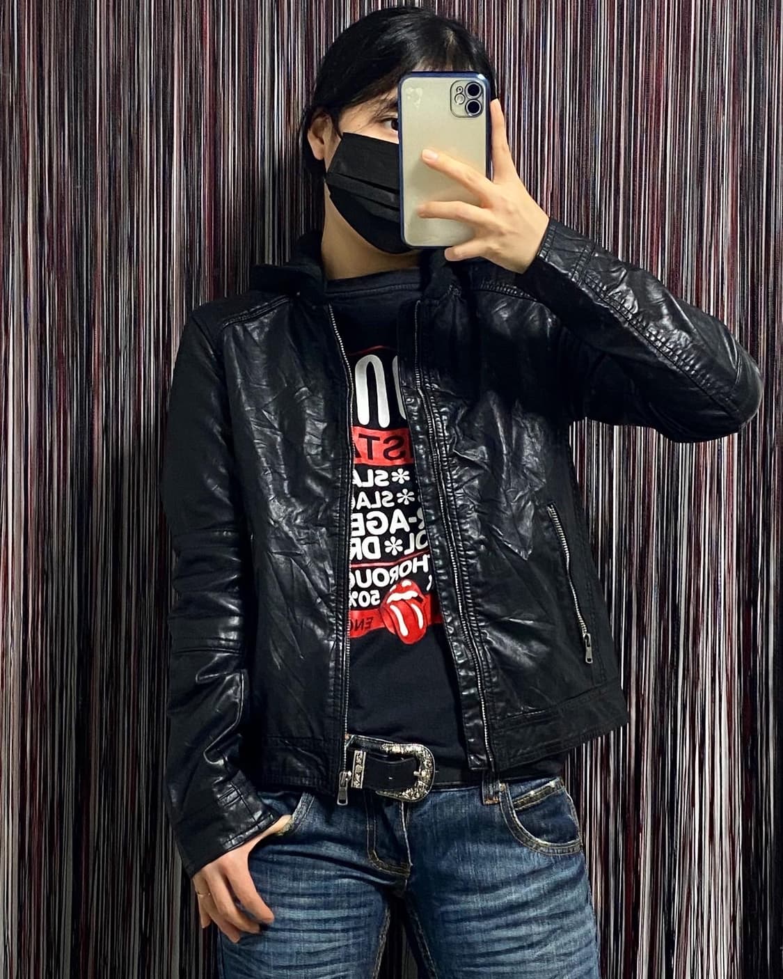 Japan) 비건레더 후드가죽자켓  상품이미지4